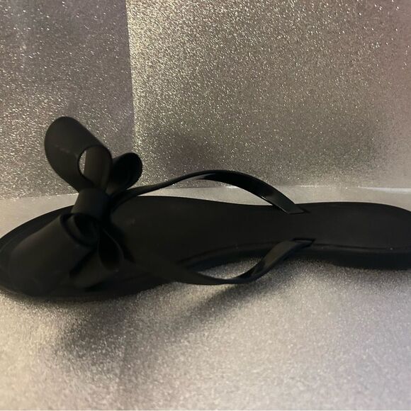 Women’s Sandal - Flip Flops - Jelly / Bow - Black - 9 - Like New - Picture 3 of 9